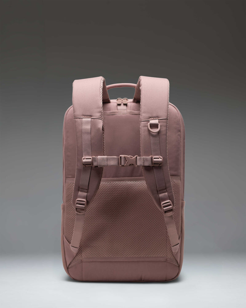 Herschel Supply Co. Kaslo Backpack Tech in Ash Rose Tonal, featuring a clean, minimalist design with multiple zippered compartments.