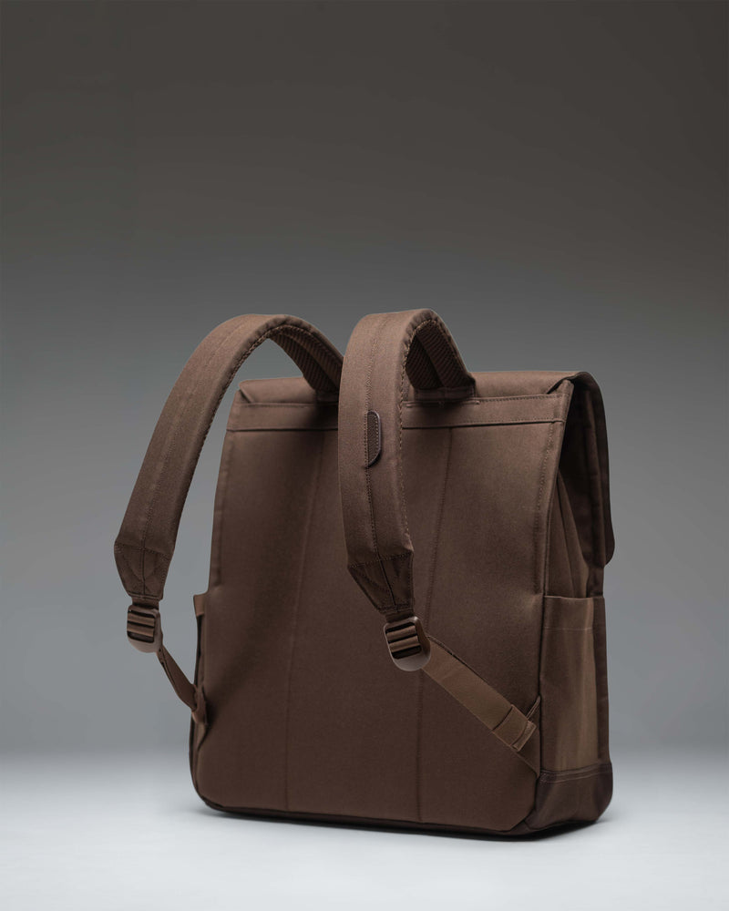 Herschel Supply Co. City Backpack in Brown Slate/Delicioso with a sleek profile, single strap buckle closure, and clean commuter design.
