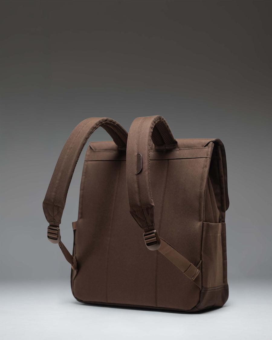Herschel Supply Co. City Backpack in Brown Slate/Delicioso with a sleek profile, single strap buckle closure, and clean commuter design.