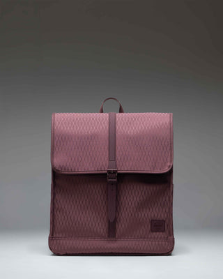 Herschel Supply Co. City Backpack in Huckleberry Diamond, a classic everyday backpack featuring a single front strap closure.
