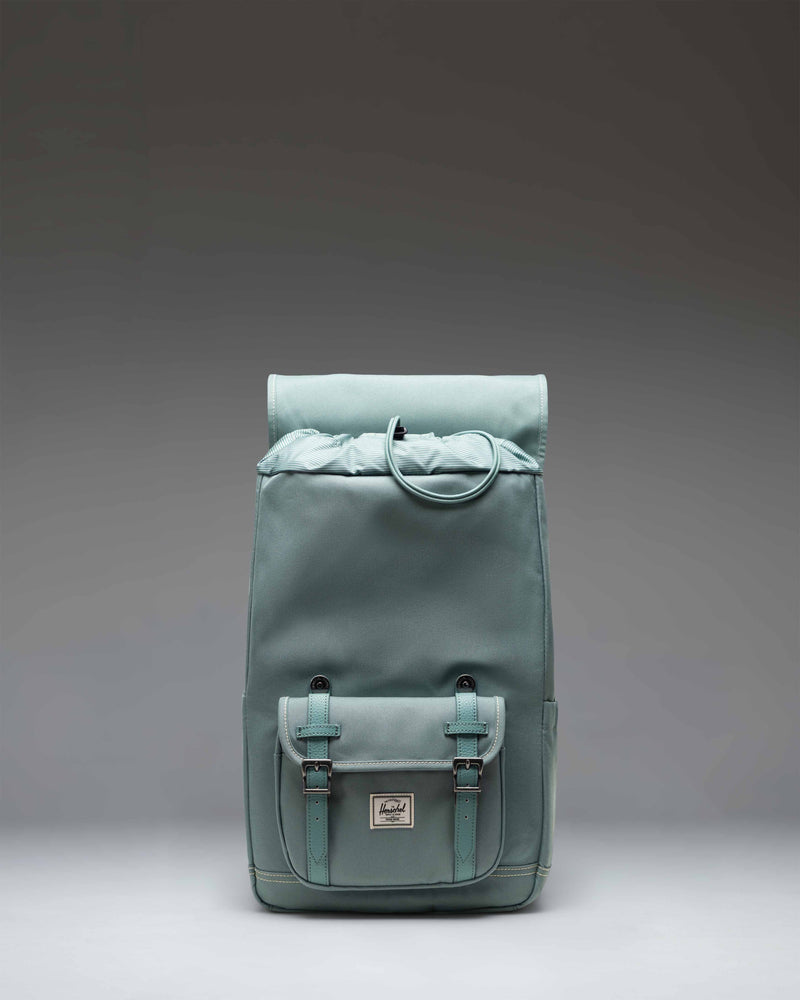 Herschel Supply Co. Little America Mid Backpack shown from the front highlighting its classic mountaineering style and strap details.