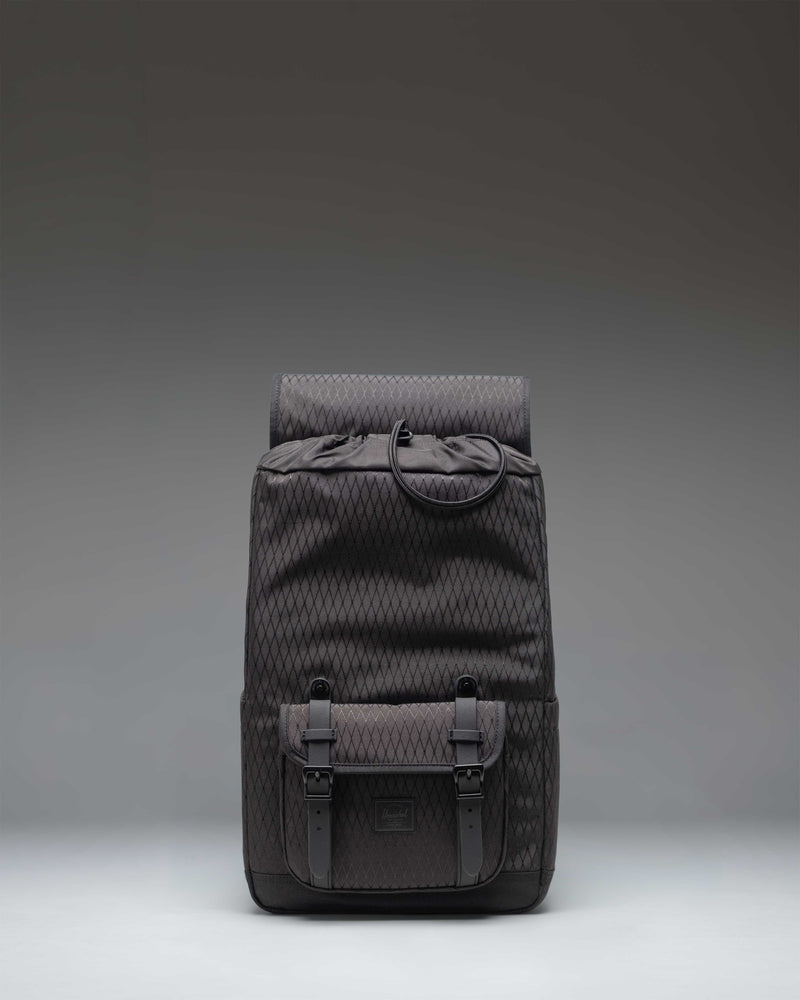 Herschel Supply Co. Little America Mid Backpack in Black Diamond/Black with a unique textured weave and signature mountaineering straps.