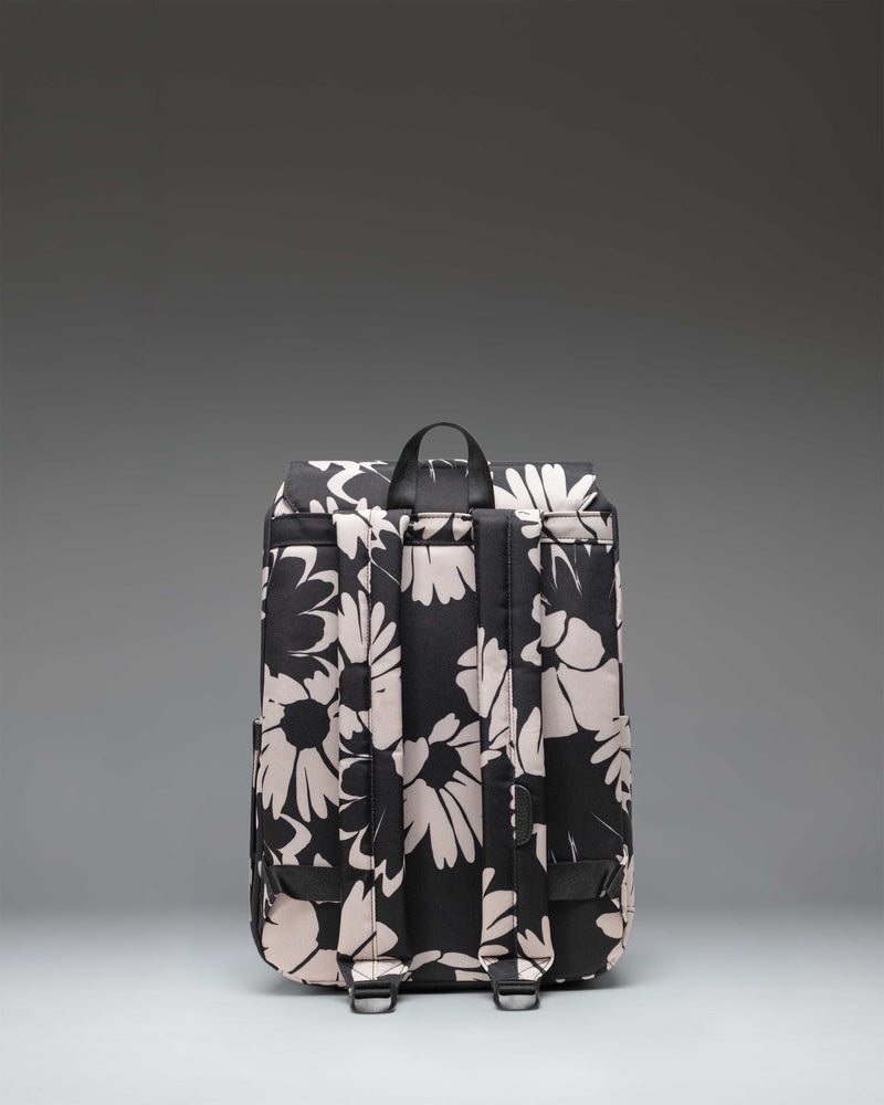 Herschel Retreat Small Backpack in Graphic Daisy - Moonbeam, featuring a floral pattern with signature strap closures.