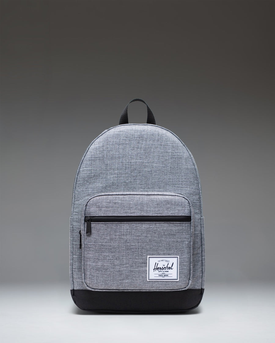 Herschel Supply Co. Pop Quiz Backpack in Raven Crosshatch, front view.