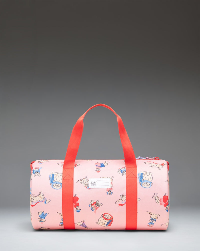 Little Herschel Classic Duffle bag in the Fashion Dogs print, featuring a playful illustrated dog pattern.