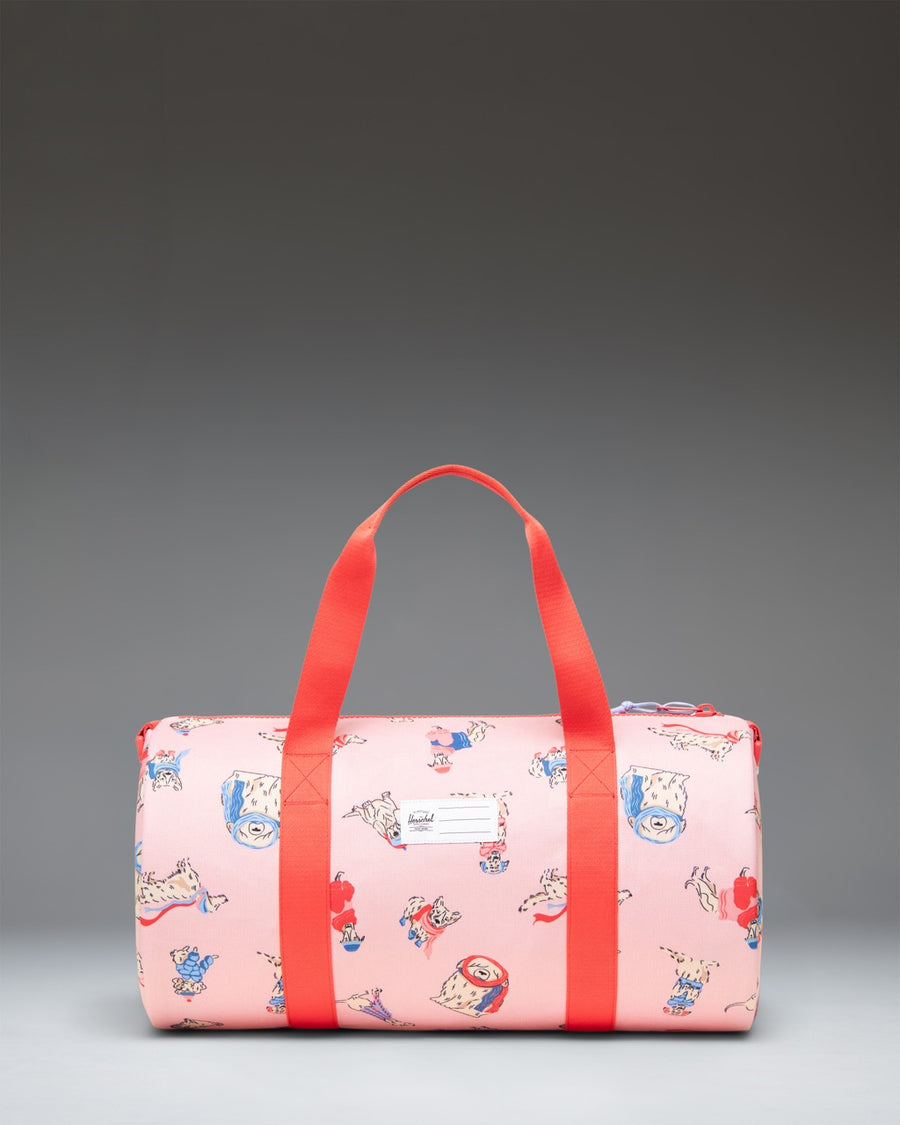 Little Herschel Classic Duffle bag in the Fashion Dogs print, featuring a playful illustrated dog pattern.