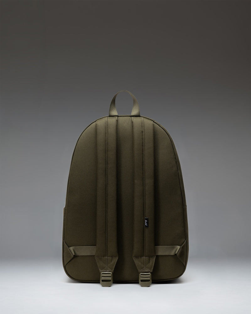 Herschel Classic XL Backpack in Ivy Green, featuring a spacious main compartment, front pocket, and adjustable shoulder straps.