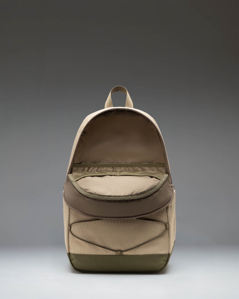 Herschel Kingston Backpack in Gray Green Diamond and Winter Moss, shown from the front highlighting its modern design.
