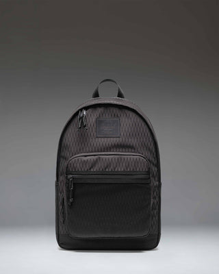 Herschel Kaine Backpack in Black Diamond/Black featuring a spacious main compartment, dual front mesh pockets, and comfortable shoulder straps.