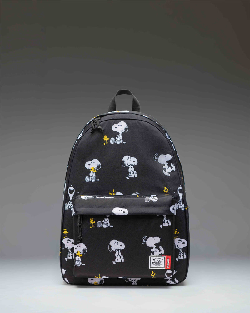 best travel backpack extra bag of peanuts Black and Red Snoopy, Charlie Brown & Woodstock and an integrated safety leash to help keep small pets in place Peanuts Backpack 16" Snoopy &