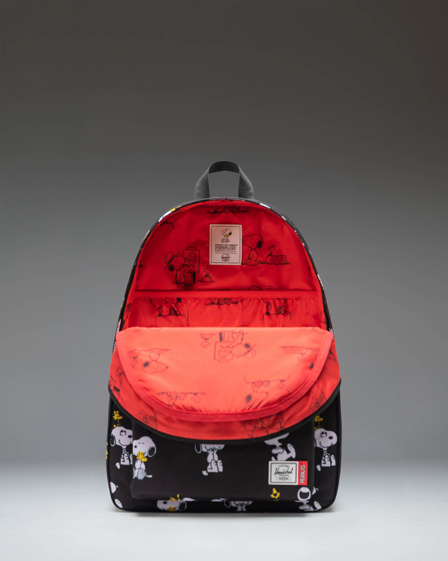 herschel backpack peanut butter Retreat - Grid haves in the front zip pocket HERSCHEL SUPPLY CO. x Peanuts