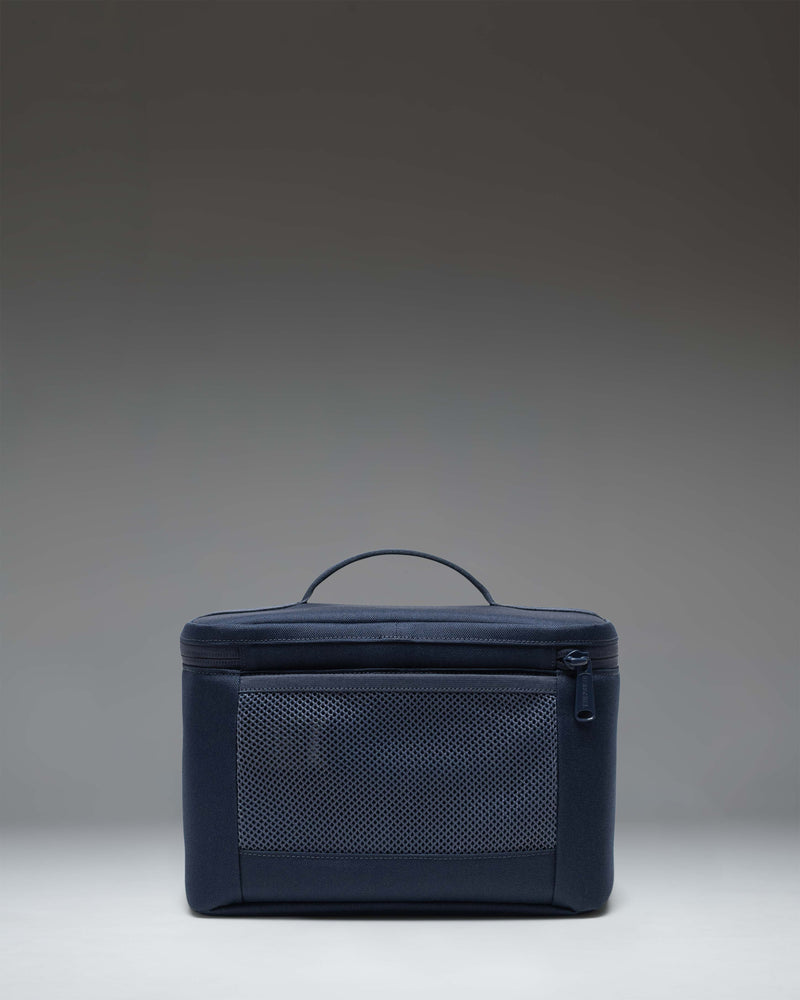Herschel Heritage Lunch Box in navy blue, showing an alternate view.