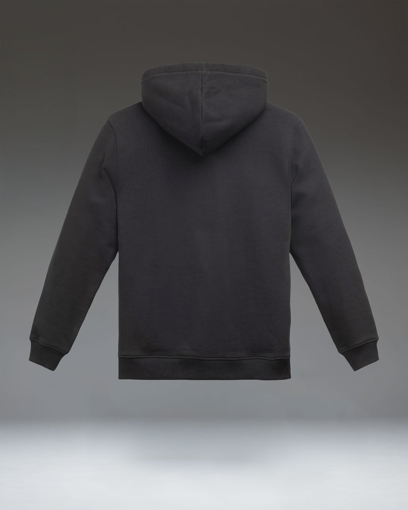 Herschel Supply Co. Men's Basic Zip Hoodie in Black/White, featuring a classic zip-up design with drawstring hood and front pockets.