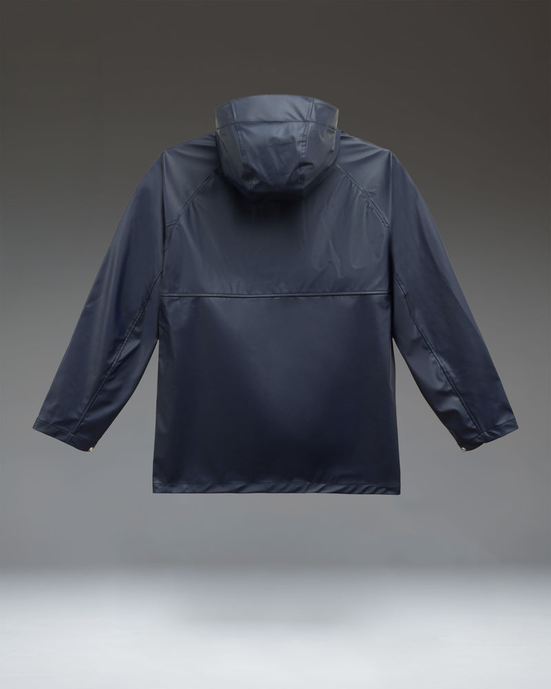 Herschel Supply Co. Men's Classic Rain Jacket in Darkest Navy size guide chart showing measurements for all sizes.