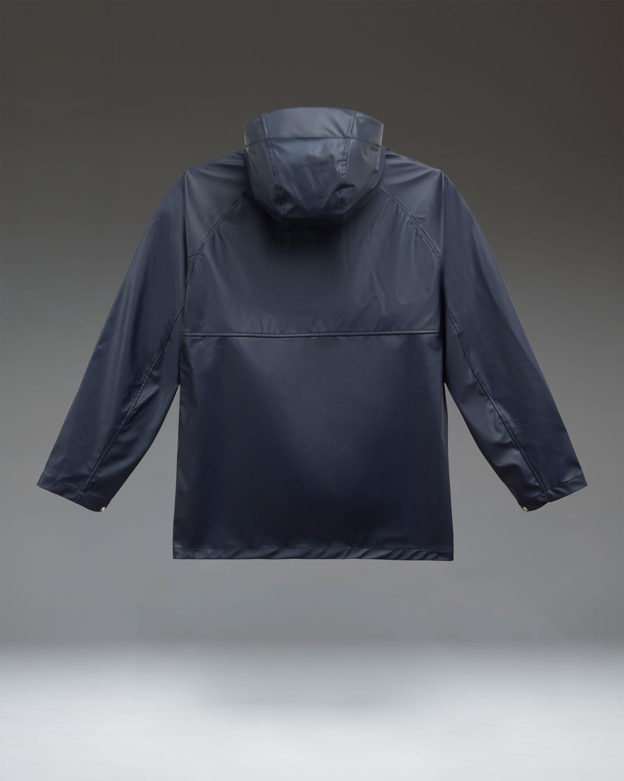Herschel Supply Co. Men's Classic Rain Jacket in Darkest Navy size guide chart showing measurements for all sizes.