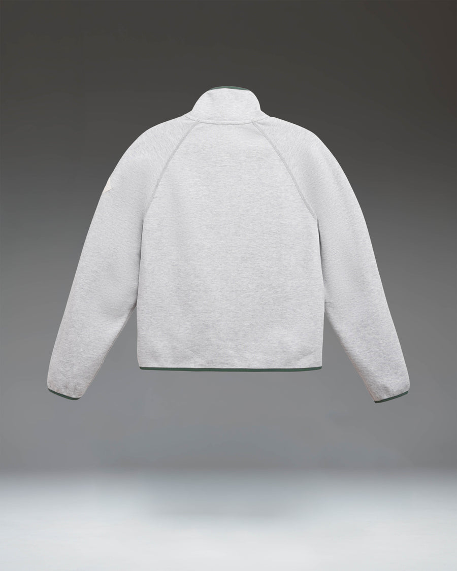 Herschel Supply Co. Performance Quarter Zip Women's pullover in Heather Light Grey, showcasing the clean athletic design.