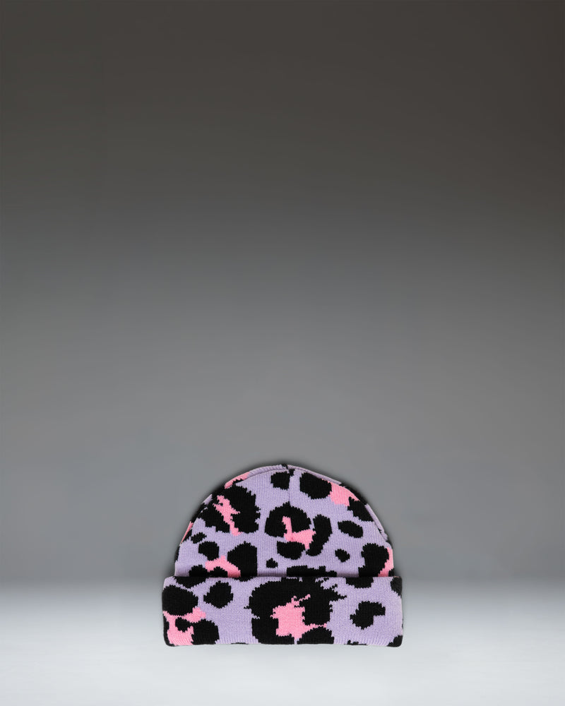 Herschel Supply Co. Elmer Baby Graphic Beanie 6-12 Months in Scribble Leopard Sachet Pink.