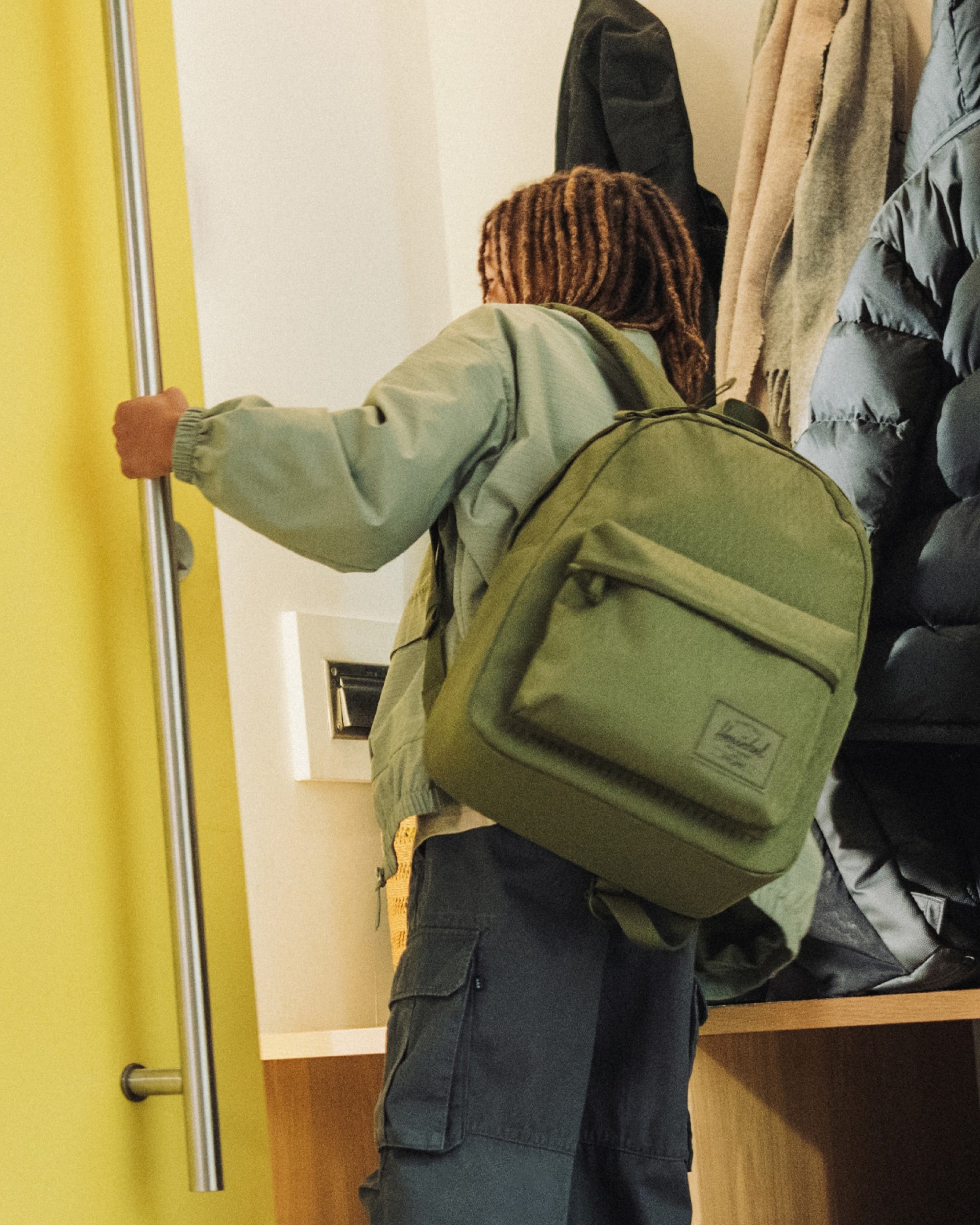 dark green herschel backpack Supply Co | Classic XL 26L made entirely from 100% recycled post Forest Green Herschel Backpack -