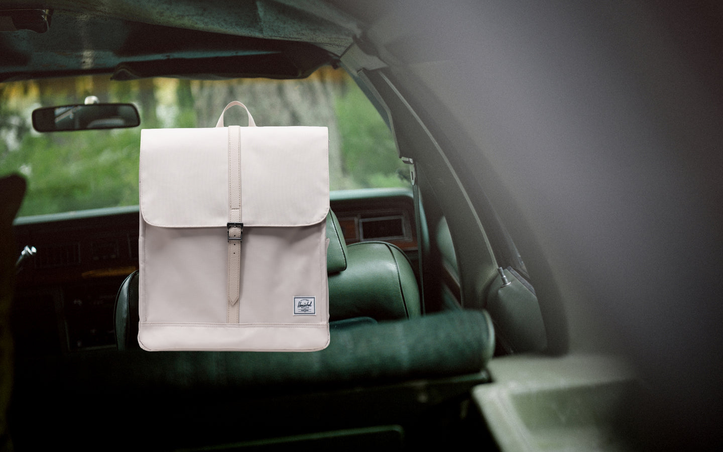Herschel Supply Co. City Backpack in Moonbeam color shown from the front on a desktop-optimized background.