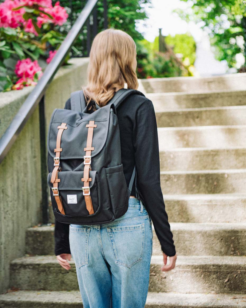 Herschel Supply Co. Herschel Little America Mid Backpack in Black shown from the front.