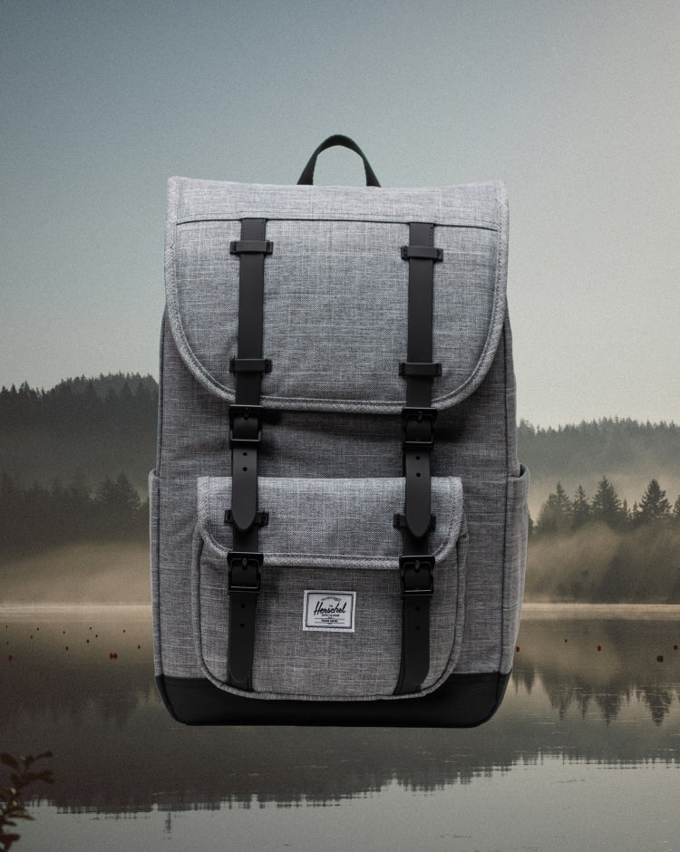 Herschel Little America Mid Backpack in Raven Crosshatch.