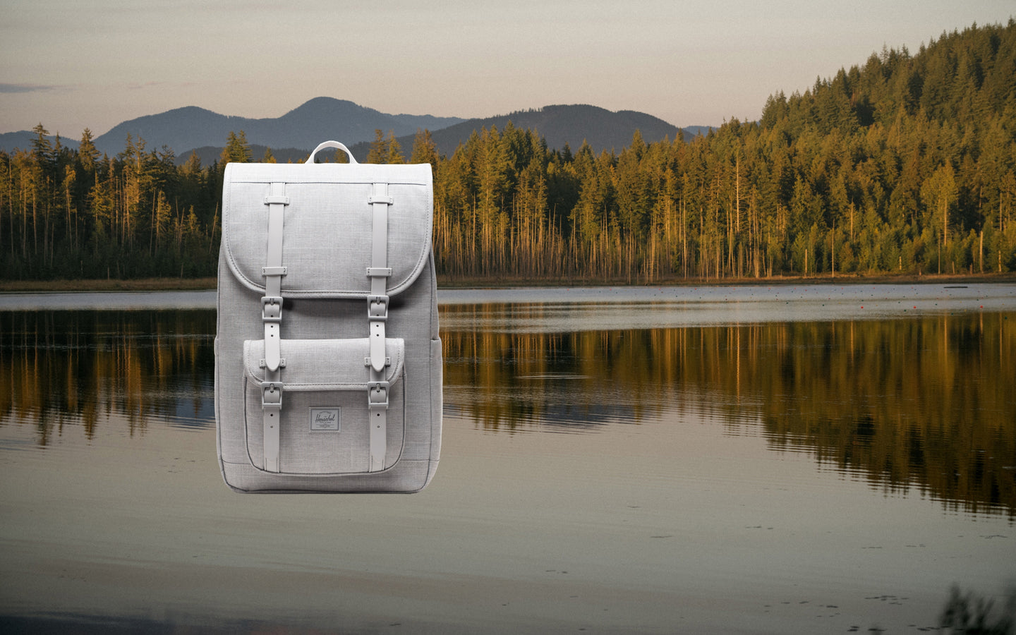 Herschel Supply Co. Herschel Little America Mid Backpack in Grey Crosshatch.