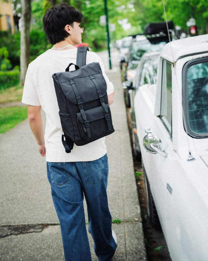 Herschel Supply Co. Herschel Little America Mid Backpack in Black Diamond/Black.