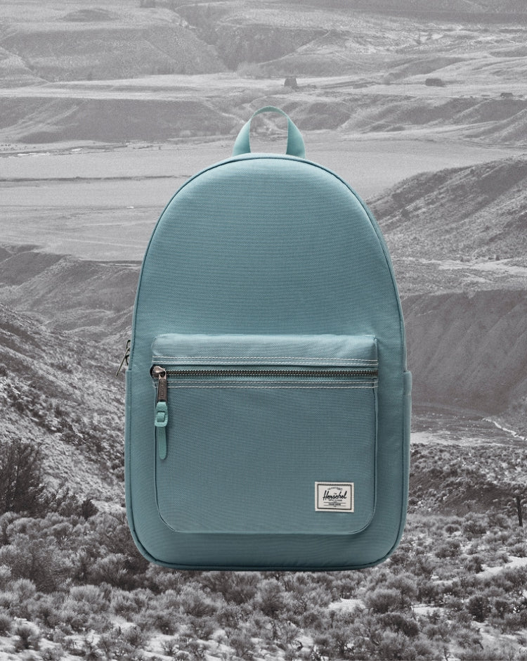 Herschel Supply Co. Settlement Backpack in Black Tonal, shown from the front.