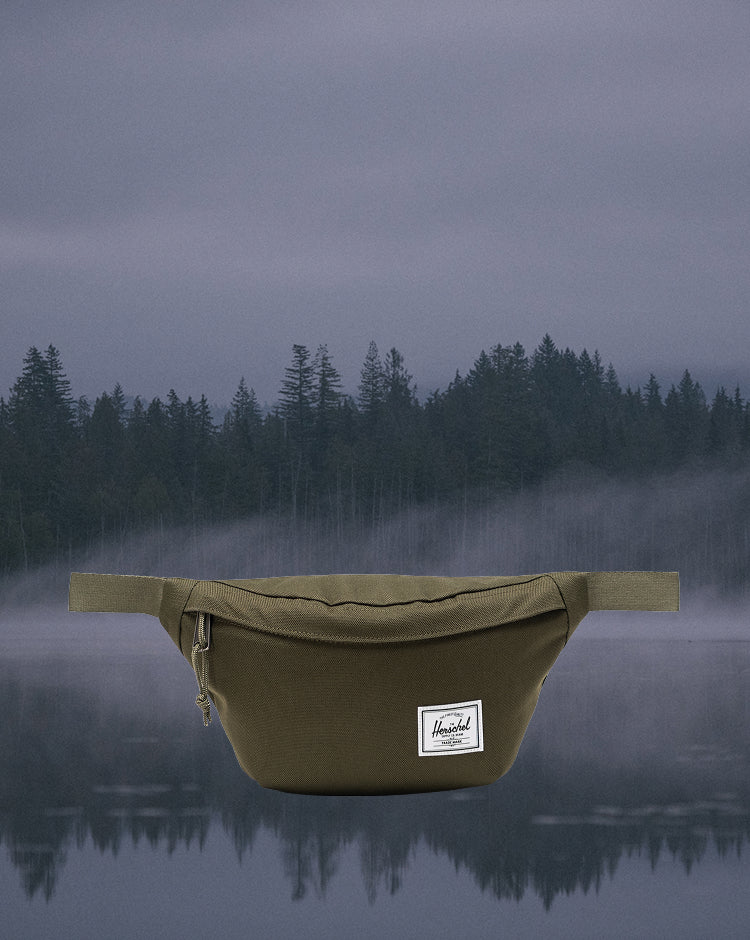 Herschel Supply Co. Classic Hip Pack in Ivy Green shown from the front.