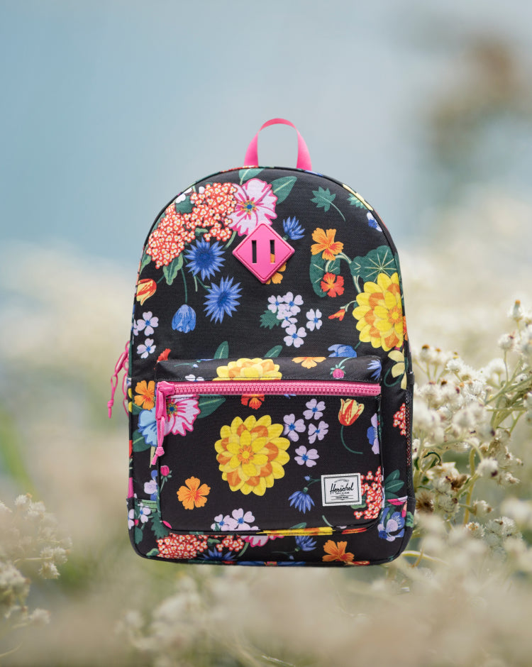 Herschel Heritage Youth Backpack in Paper Garden floral print.