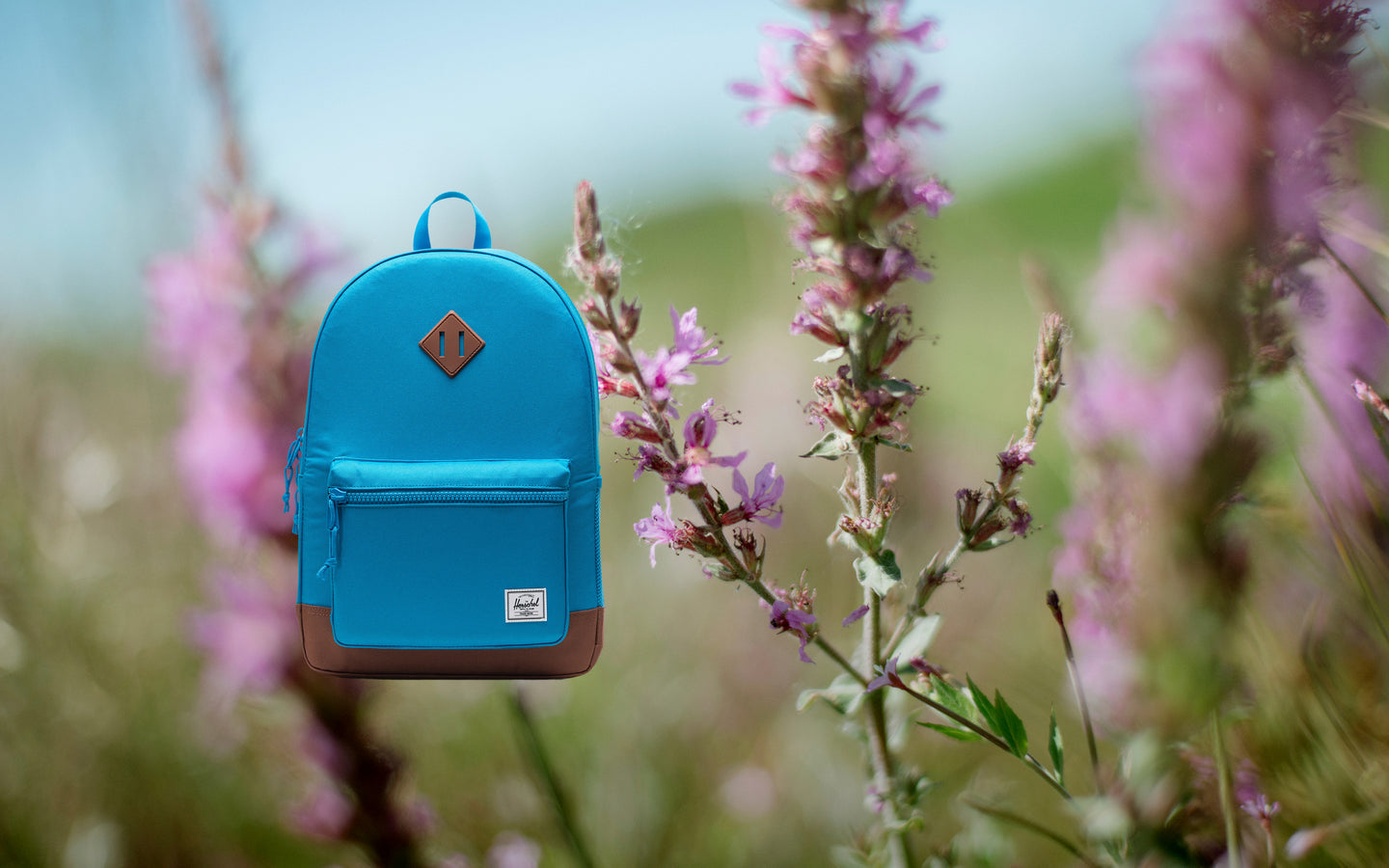 Herschel Heritage Youth Backpack in Hawaiian Surf and Saddle Brown.