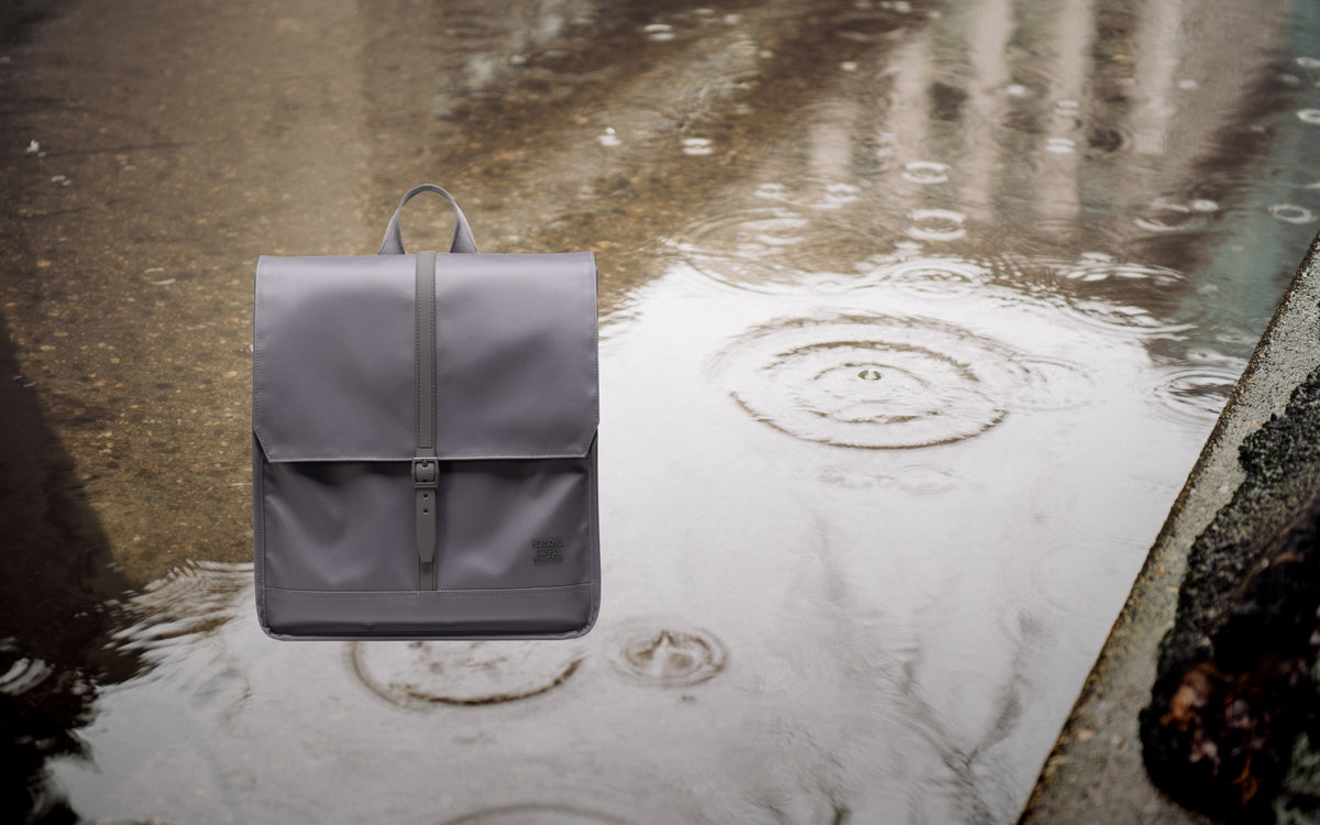 Herschel Supply Co. City Backpack in Dark Gull Gray shown from a desktop hero perspective.