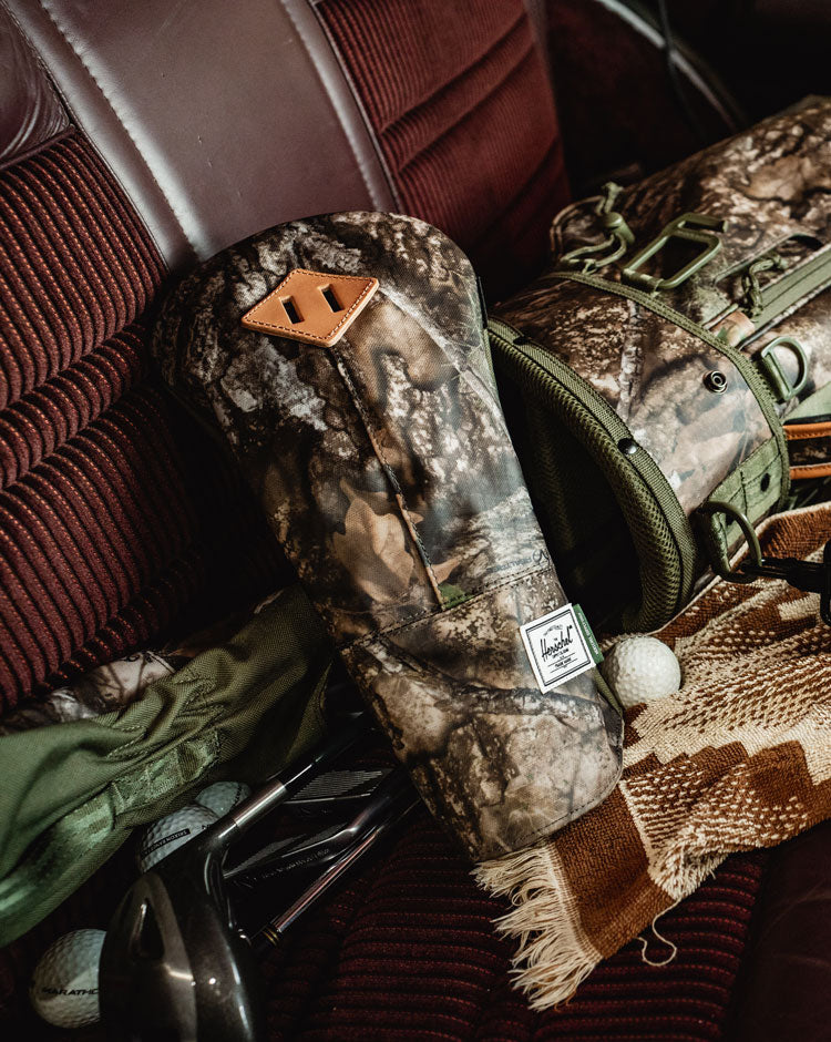 Herschel Supply Co. Realtree Heritage Driver Head Cover in Realtree APX Camo pattern.