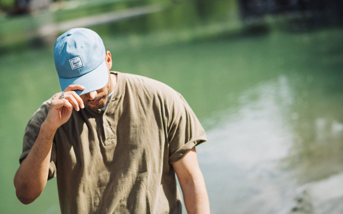 Herschel Supply Co. Sylas Classic Cap in Windward Blue, a classic adjustable baseball hat.
