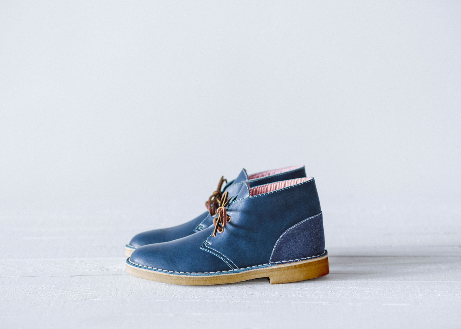 navy blue desert clarks