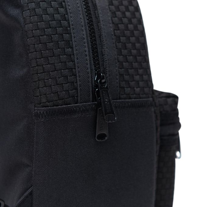 herschel black backpack with gold zipper