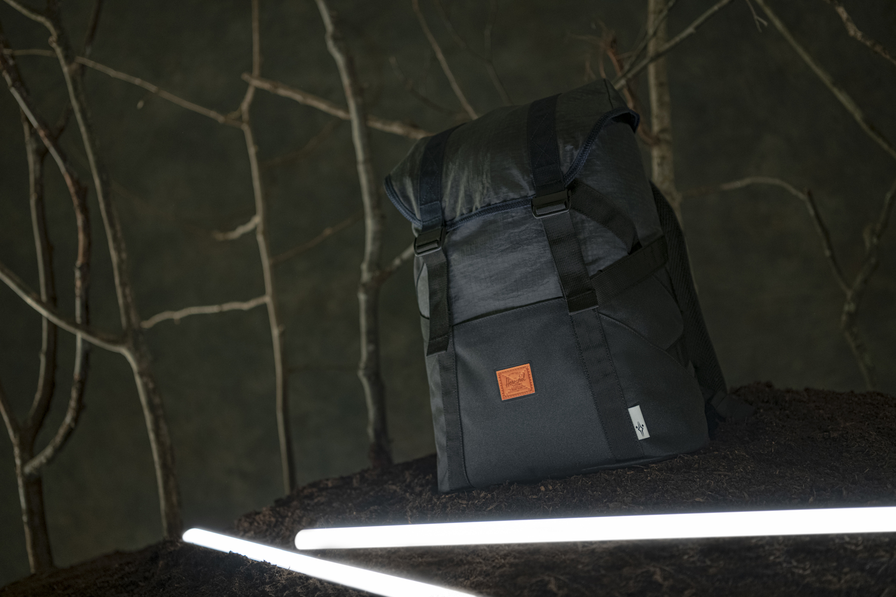 Ripstop fabric with webbing strap details