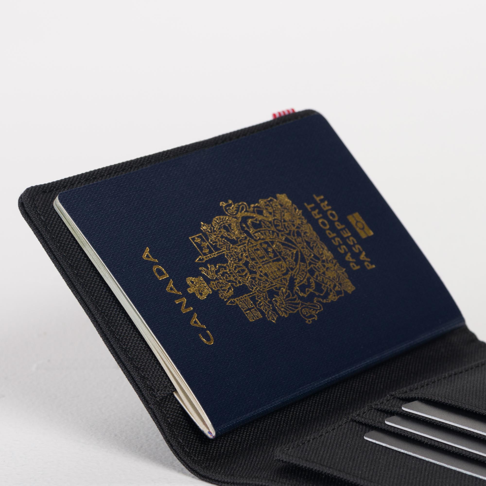 Black Canada Passport Wallet Genuine Leather Passport holder with Emblem