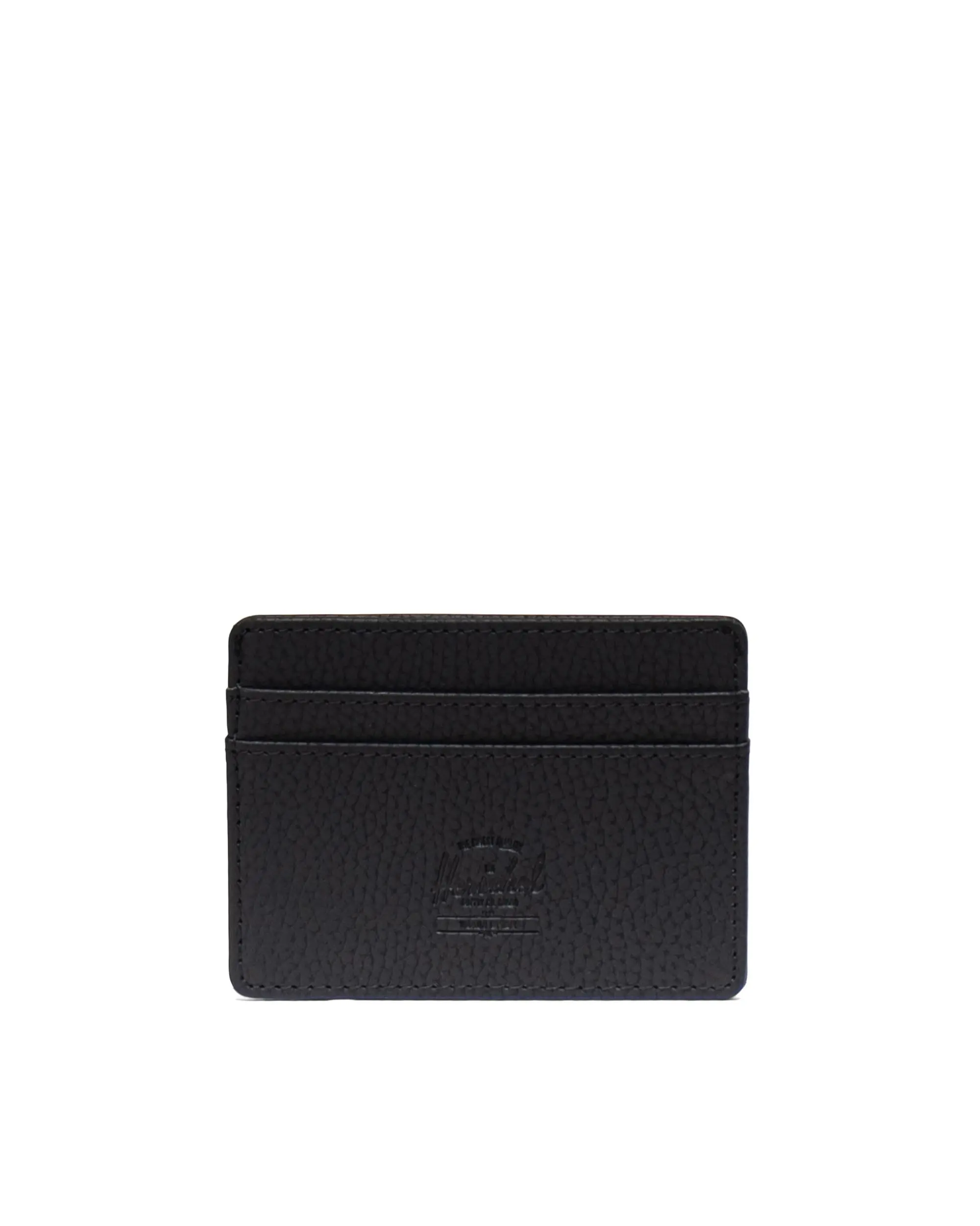 Grey Pebbled Leather Classic Card Holder - Classic Card Holders