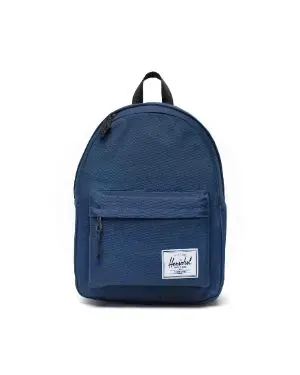 Mens Indigo Leather 'Signature Stripe' Backpack Blue