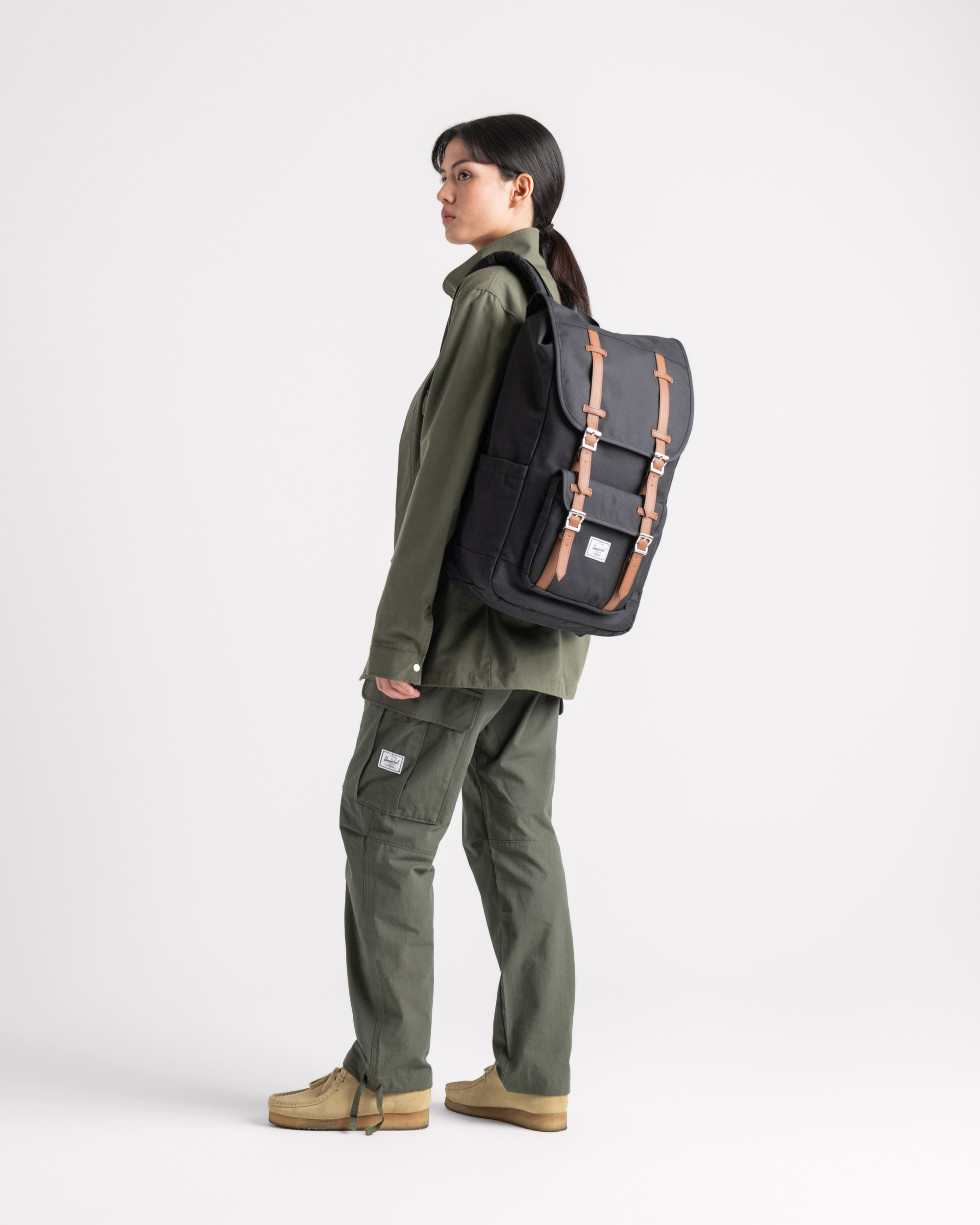 Herschel little america light grey crosshatch clearance