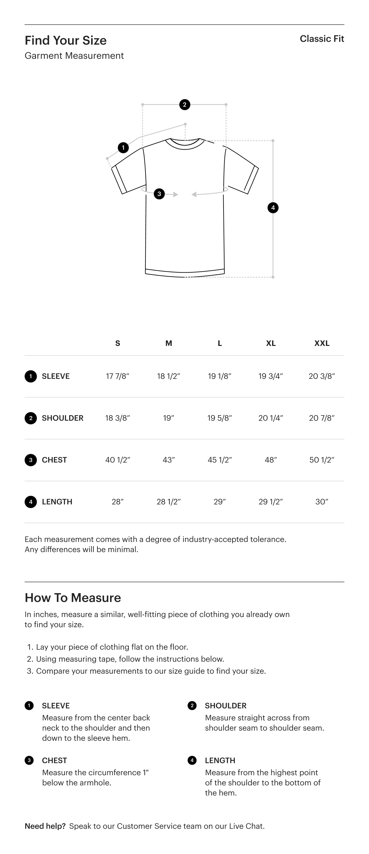 Totes Size Guide
