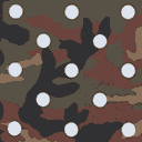 Woodland Camo White Dot